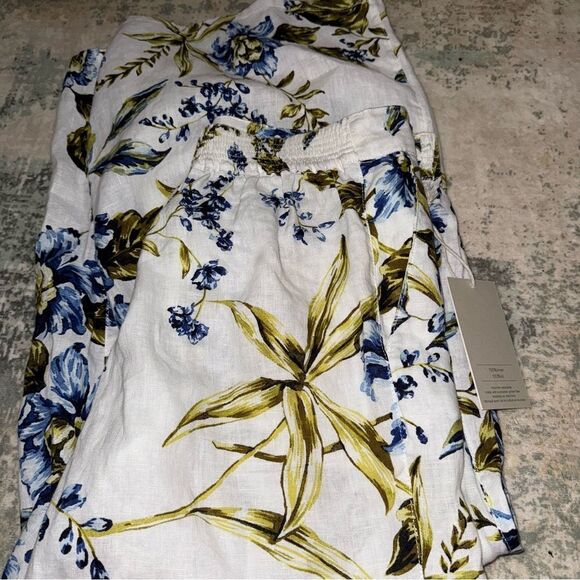 Joie Linen Pants with Blue and Green Floral Design - Picture 6 of 6